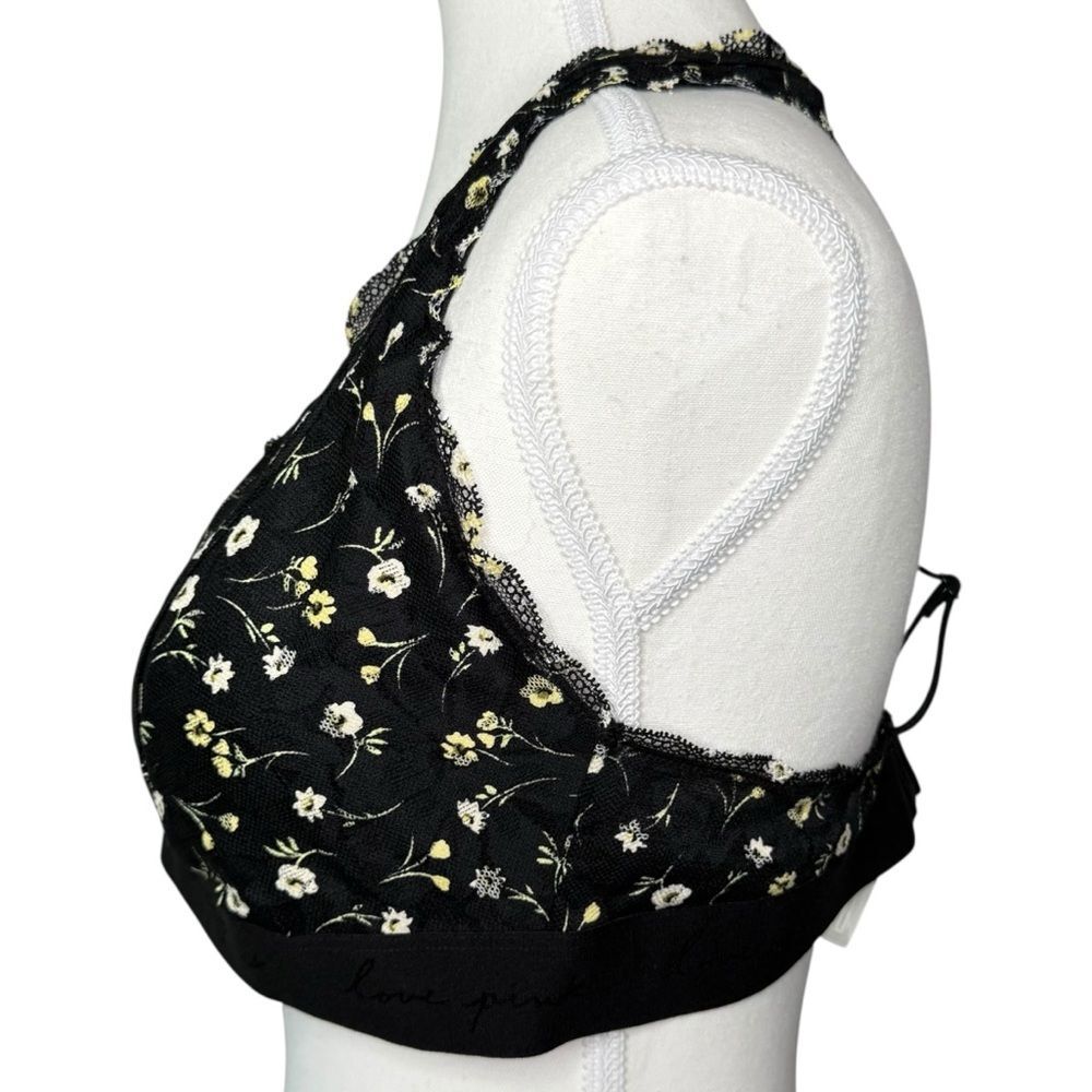 ▪️|EUC| VS PINK Lace Trim Padded Floral Strappy Bralette - Picture 4 of 8